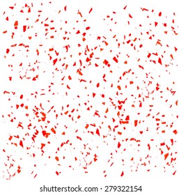 Vector Red Confetti Isolated on White Background. Confetti Background. Red Particles.