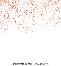 Vector Red Confetti Pattern Isolated on White Background.