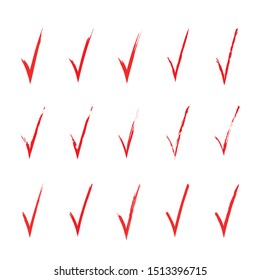 Vector Red Confirm Icons Set