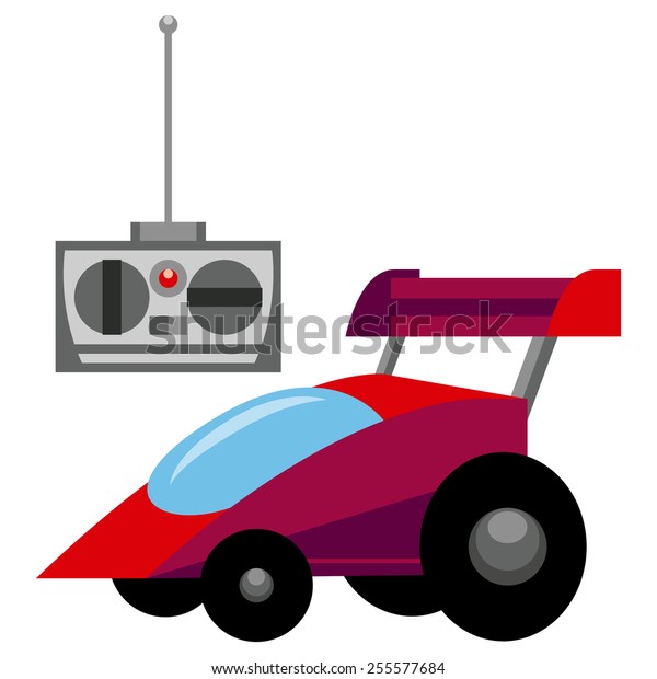 Vector Red Control\
Remote Car Toy Isolated