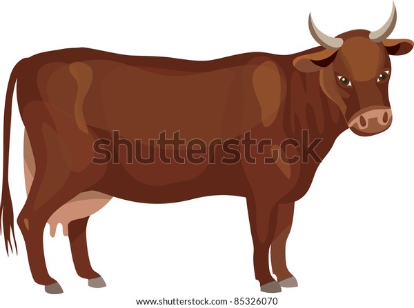 Vector Red Cow Stock Vector (Royalty Free) 85326070