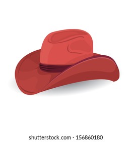 vector red cowboy hat isolated on white background