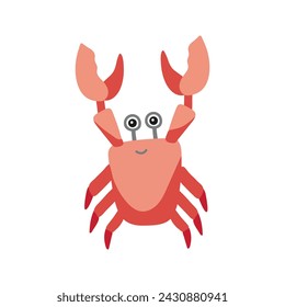Vector red crab. Hand drawn illustration for travel design