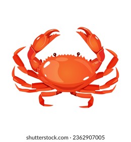 Vector red crab isolated on white background