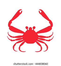 Vector Red crab isolated on white background. Shellfish.