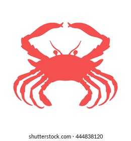 Vector Red crab isolated on white background. Shellfish.