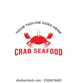 vectores de cangrejo rojo mariscos diseño de logo culinario conjunto bifurcación e icono de cuchara para el logo de comida de restaurante