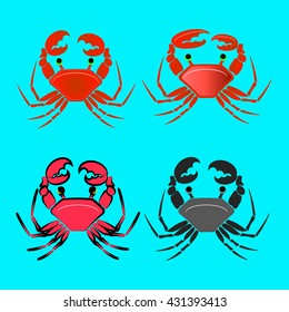 vector red crab, shellfish