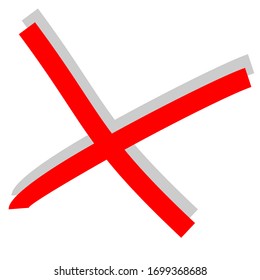 vector de la cruz roja. Botones para elegir, decisión, web. Error de símbolo, marca, error y parada.