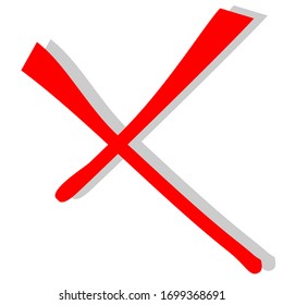 vector de la cruz roja. Botones para elegir, decisión, web. Error de símbolo, marca, error y parada.