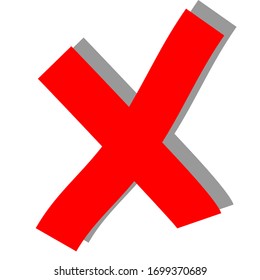 vector of red cross. Buttons to choose, decision, web. Error symbol, tick, wrong and stop, failed.