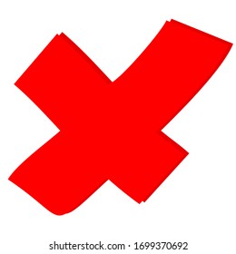 vector of red cross. Buttons to choose, decision, web. Error symbol, tick, wrong and stop, failed.