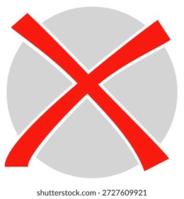 vetor de cruz vermelha. Botões para escolher, decisão, web. Símbolo de erro, assinalar, errado e parar, falhou.