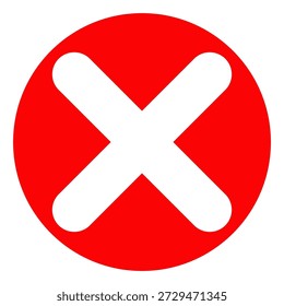 vetor de cruz vermelha. Botões para escolher, decisão, web. Símbolo de erro, assinalar, errado e parar, falhou.