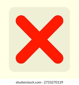 vector of red cross. Buttons to choose, decision, web. Error symbol, tick, wrong and stop, failed.