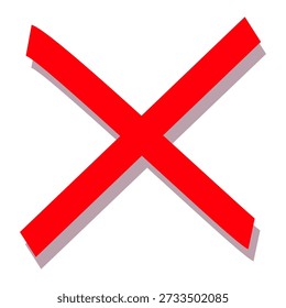 vector of red cross. Buttons to choose, decision, web. Error symbol, tick, wrong and stop, failed.