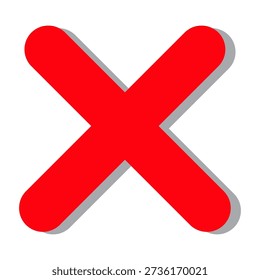 vector of red cross. Buttons to choose, decision, web. Error symbol, tick, wrong and stop, failed.