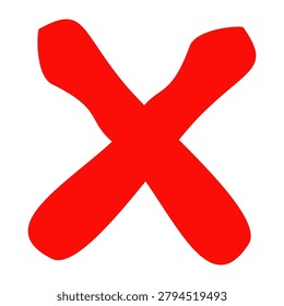 vector of red cross. Buttons to choose, decision, web. Error symbol, tick, wrong and stop, failed.