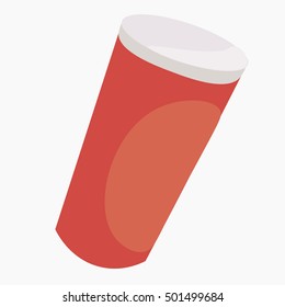 Vector red cup of fast food drink or take away isolated on white background.