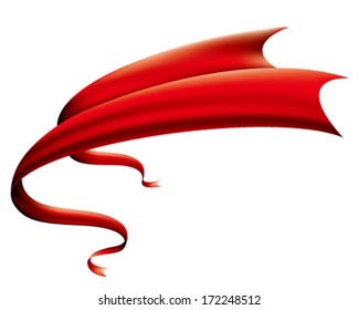 Vector of red curled ribbon