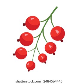 Vector red currant flat icon. red currant isolated on white background. Berry. flat design element. 