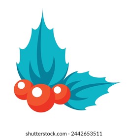 Vector red currant icon in flat style isolated on white.