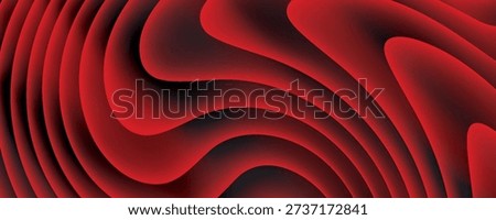 Vector red curvatures abstract background illustration - Artistic red vector shiny striped template
