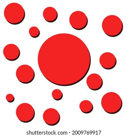 Vector of Red cycles on white background.