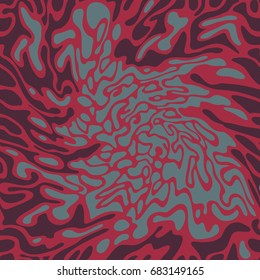 Vector red, dark red and turquoise seamless pattern background texture. Ripples, sea surface. Turbulent.
