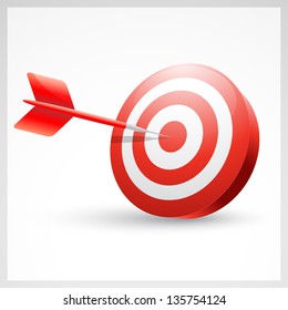 vector red dart showing success