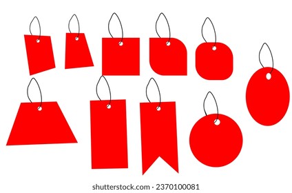 Vector red decorative price tags