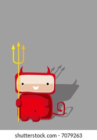 vector red devil from hell on gray background