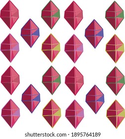 Diseño de conjunto de iconos de ilustraciones de arte de cristal de diamante rojo vector.