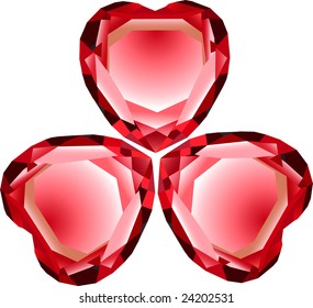 vector red diamond heart shaped trefoil