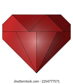vector de un diamante rojo con brillo