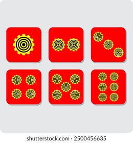 VECTOR: Red dice on grey backdrop