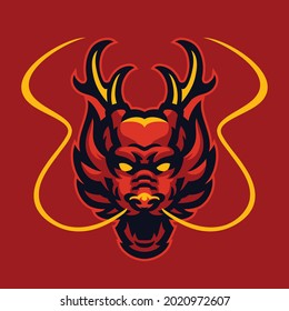 Vector of Red dragon head logo