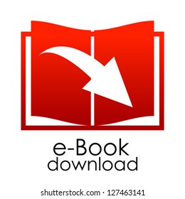 Vector red e-book emblem