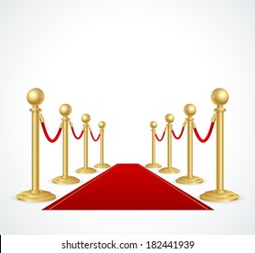 Vector red event carpet isolated on white