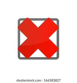 Vector red ex icon.