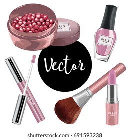 Vector Red Female Cosmetics Set