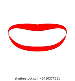 Vector red female lips on a white background. Bold and sexy lips are great for kiss and love logos.