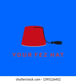 vector of red fez hat