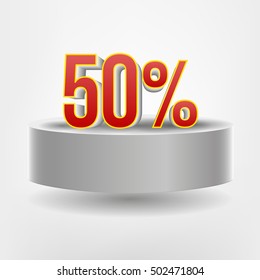 Vector red fifty discount on flying podium