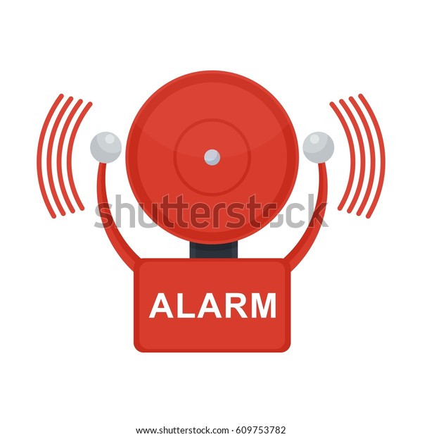 Vector Red Fire Alarm Bell Automatic Stock Vector (Royalty Free) 609753782