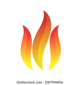 Vector Red Fire Icon Isolated on White Background