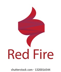 Vector Red Fire Logo Design Template Icon