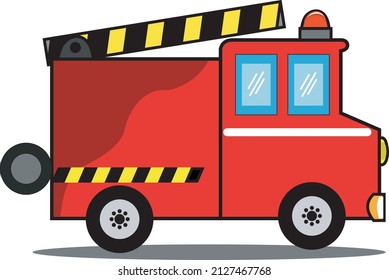 Vector of red fire truck.