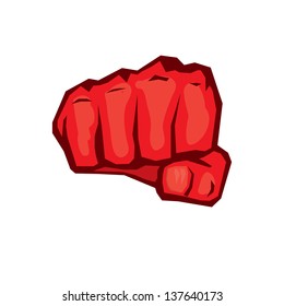 vector red fist icon.freedom concept or revolution concept.