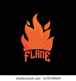 vector and red flame logo, orange 